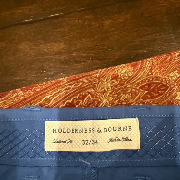 Holderness & Bourne Men's Size 32x34 The Parker Pant Maidstone Blue MSRP $165 - Picture 5 of 7